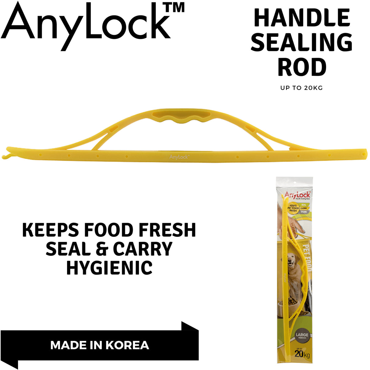 ANYLOCK 435mm Large Handle Sealing Rod - Reusable Clip Lock Sealers