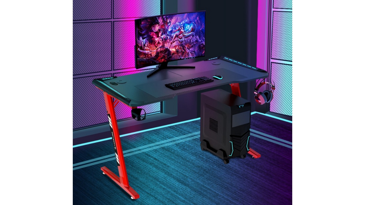 Odyssey8 Gaming Desk - 140cm Dual Panel - Red