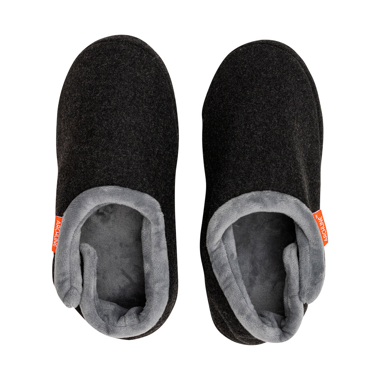 ARCHLINE Orthotic Slippers CLOSED Arch Scuffs Orthopedic Moccasins Shoes in Charcoal Marle