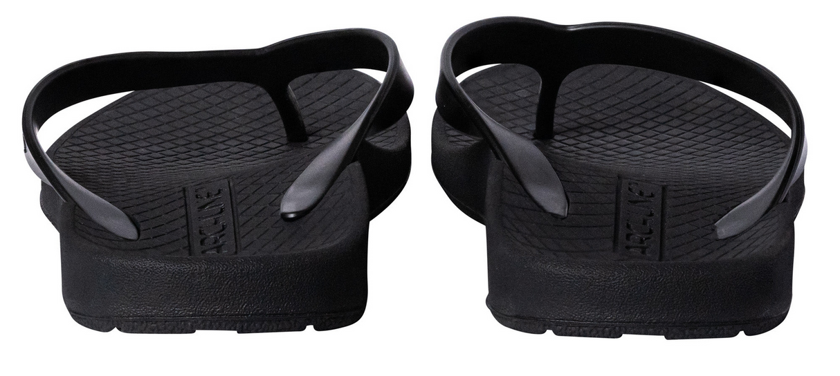ARCHLINE Orthotic Thongs Arch Support Shoes Footwear Flip Flops Orthopedic - Black/Black