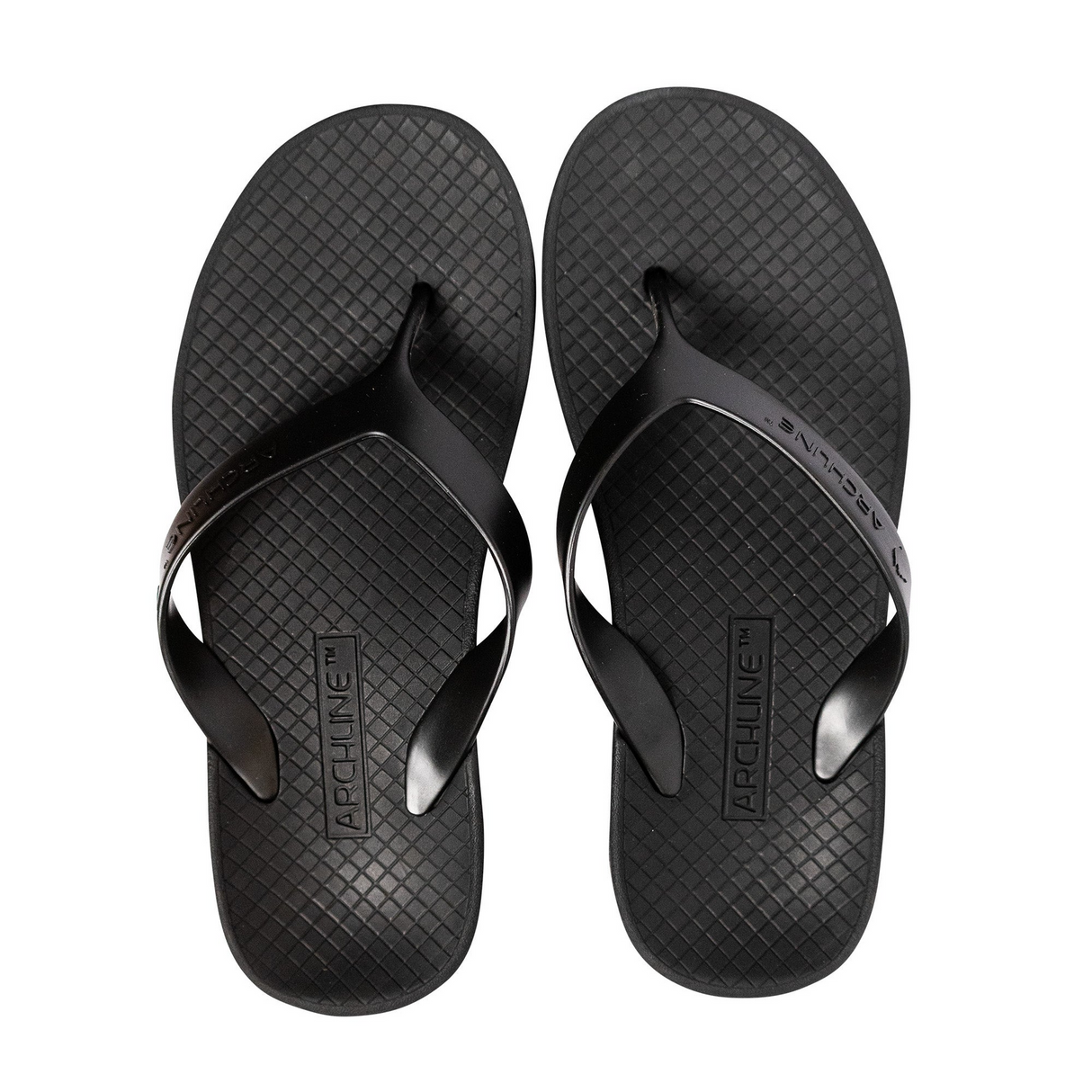 ARCHLINE Orthotic Thongs Arch Support Shoes Footwear Flip Flops Orthopedic - Black/Black