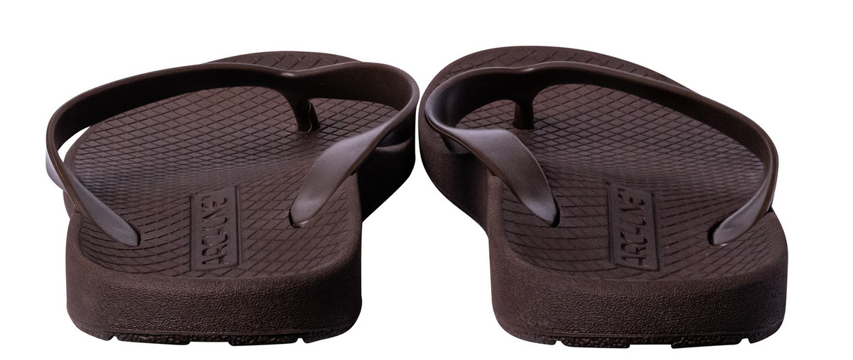 ARCHLINE Orthotic Thongs Arch Support Shoes Footwear Flip Flops Orthopedic - Brown/Brown