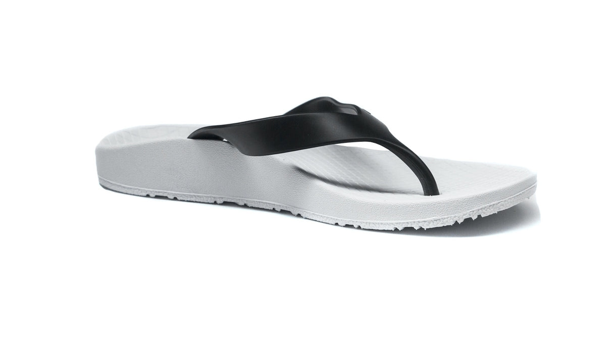 ARCHLINE Orthotic Thongs Arch Support Shoes Footwear Flip Flops Orthopedic - White/Black
