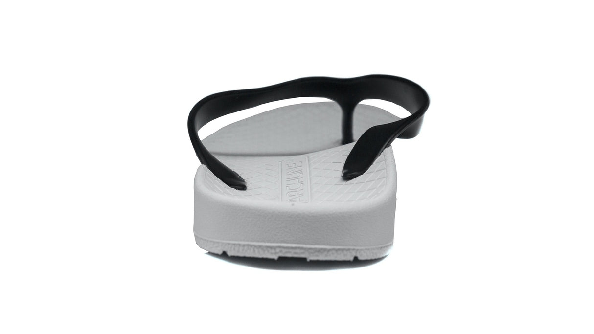 ARCHLINE Orthotic Thongs Arch Support Shoes Footwear Flip Flops Orthopedic - White/Black