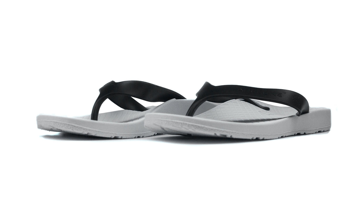 ARCHLINE Orthotic Thongs Arch Support Shoes Footwear Flip Flops Orthopedic - White/Black
