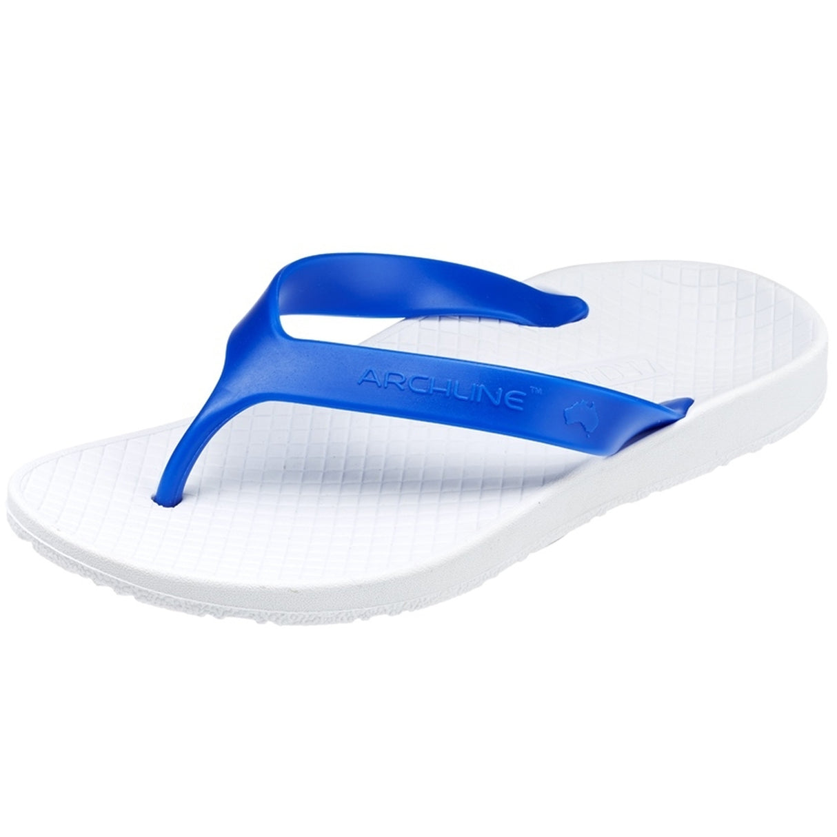ARCHLINE Orthotic Thongs Arch Support Shoes Footwear Flip Flops Orthopedic - White/Blue