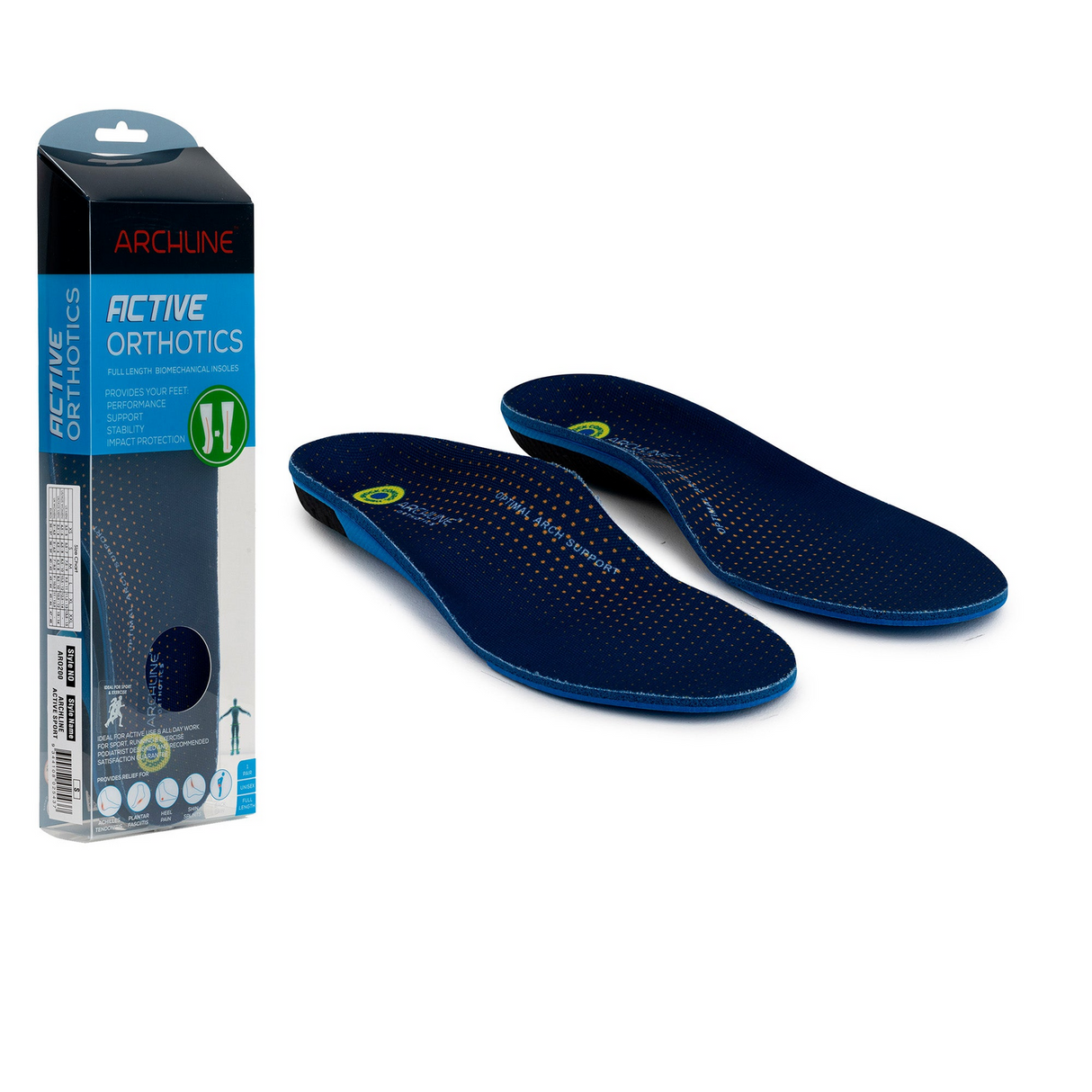 Archline Active Orthotics Full Length Arch Support Relief Insoles - For Hiking & Outdoors