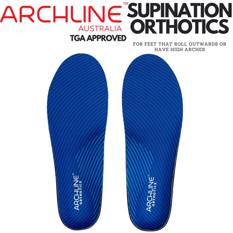 Archline Supination Orthotic Insoles - Full Length (Unisex) Plantar Fasciitis High Arch