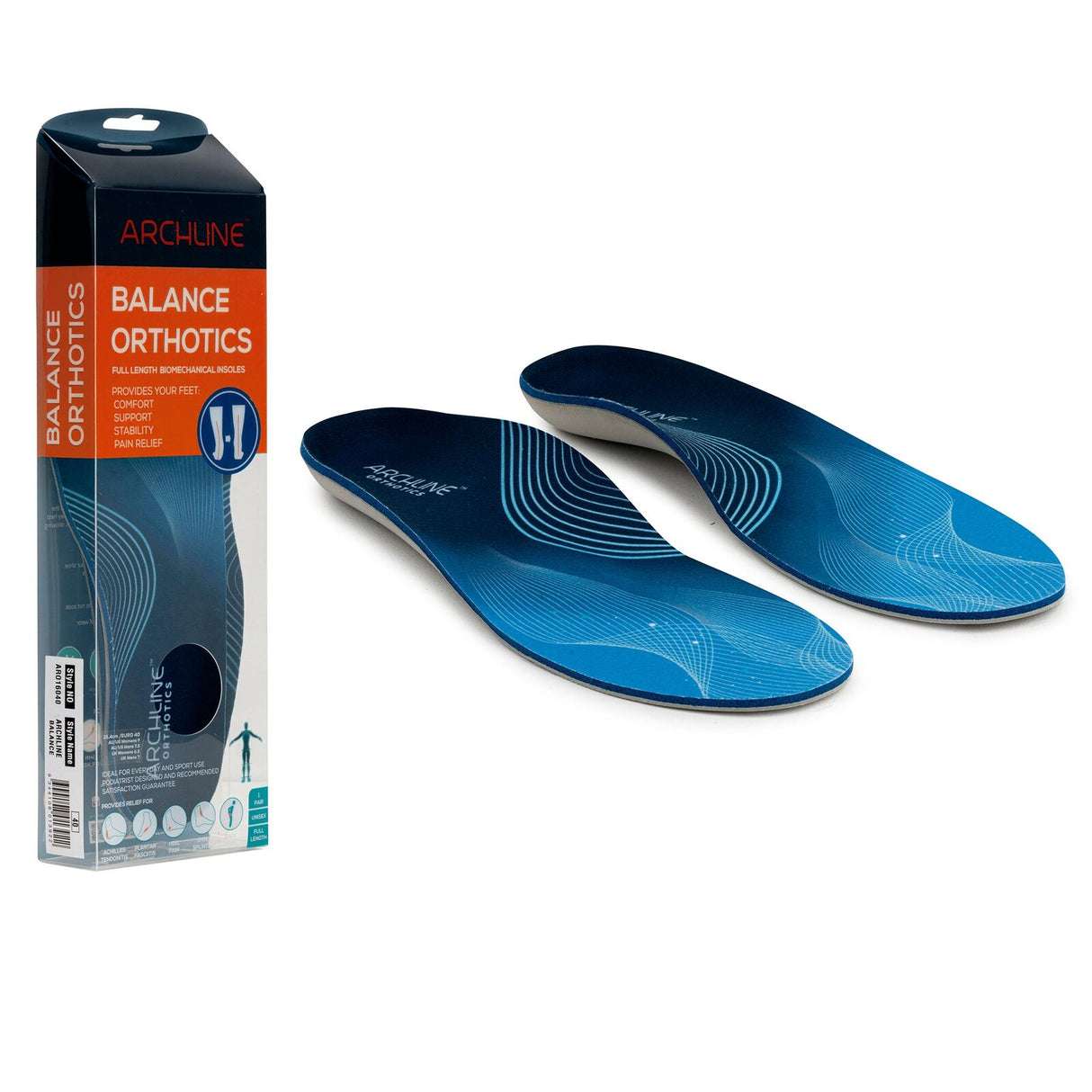 Archline Orthotic Met Dome Insoles Full Length Arch Support Metatarsal Pain Relief (Unisex)