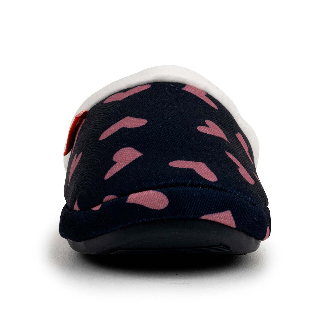 ARCHLINE Orthotic Slippers Slip On Scuffs Pain Relief Moccasins - Navy with Hearts