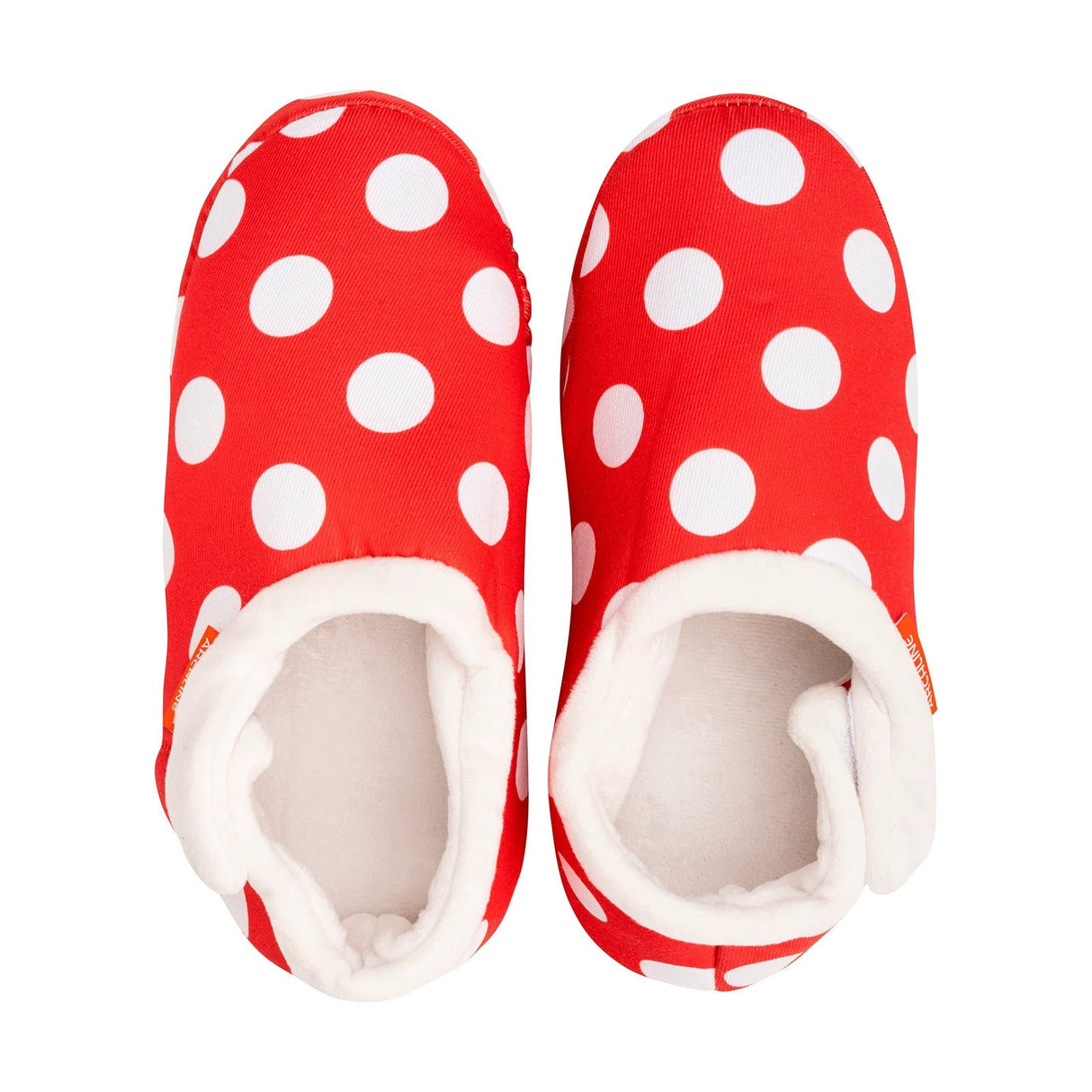 ARCHLINE Orthotic Slippers CLOSED Back Scuffs Moccasins Pain Relief - Red Polka Dots