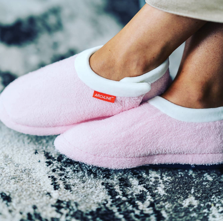ARCHLINE Orthotic Slippers Closed Scuffs Pain Relief Moccasins - Pink