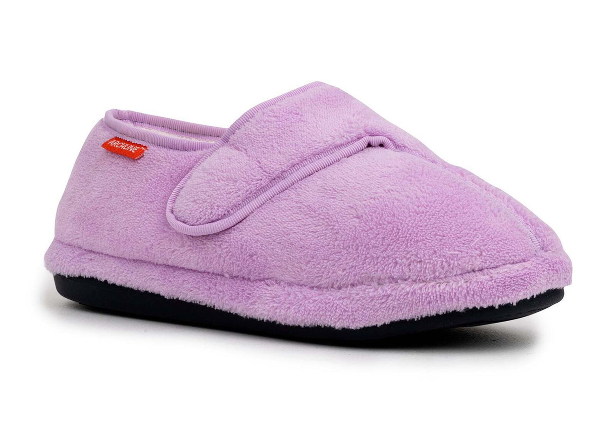ARCHLINE Orthotic Plus Slippers Closed Scuffs Pain Relief Moccasins - Lilac
