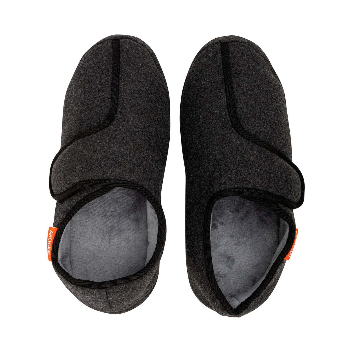 ARCHLINE Orthotic Plus Slippers Closed Scuffs Pain Relief Moccasins - Charcoal