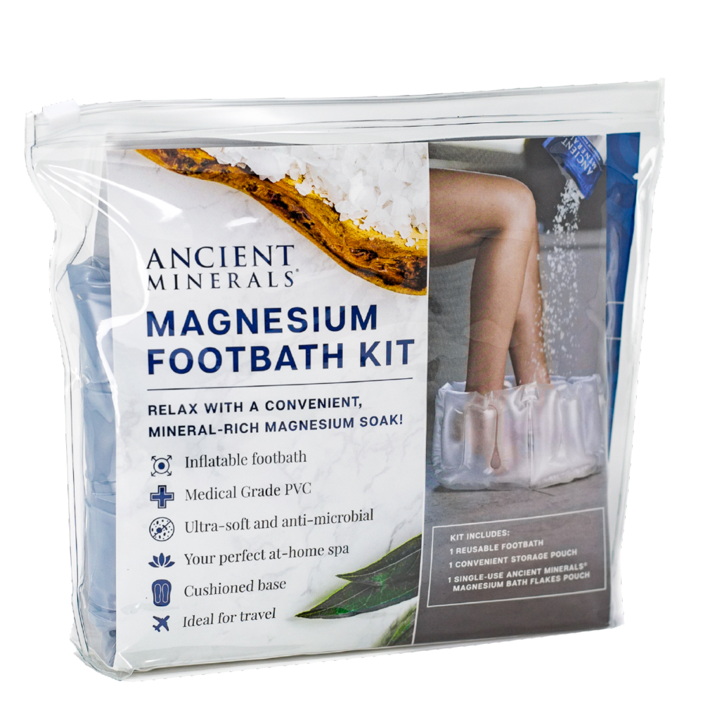 Ancient Minerals Inflatable Magnesium Foothbath Kit with Mag Flakes