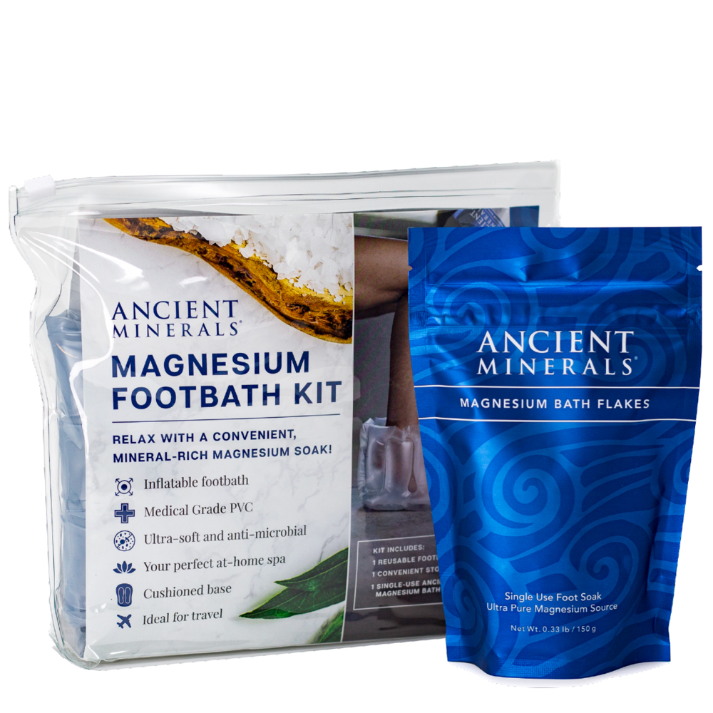 Ancient Minerals Inflatable Magnesium Foothbath Kit with Mag Flakes