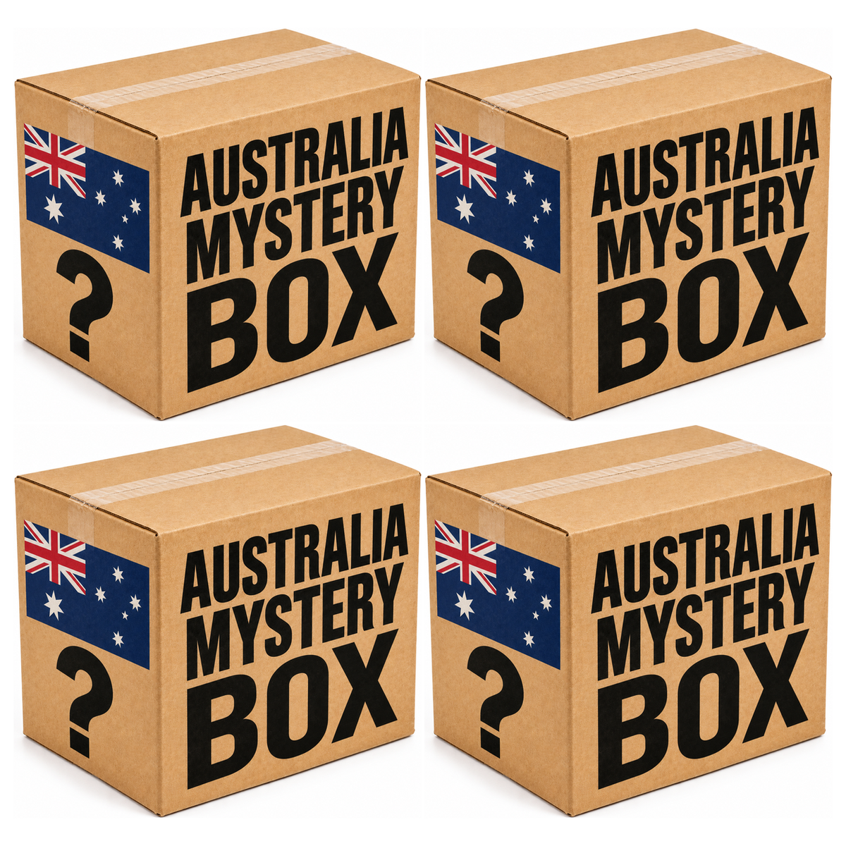 4x Australian Mystery Gift Box Bulk Pack - Assorted Australiana Products Hamper (Australia Day)