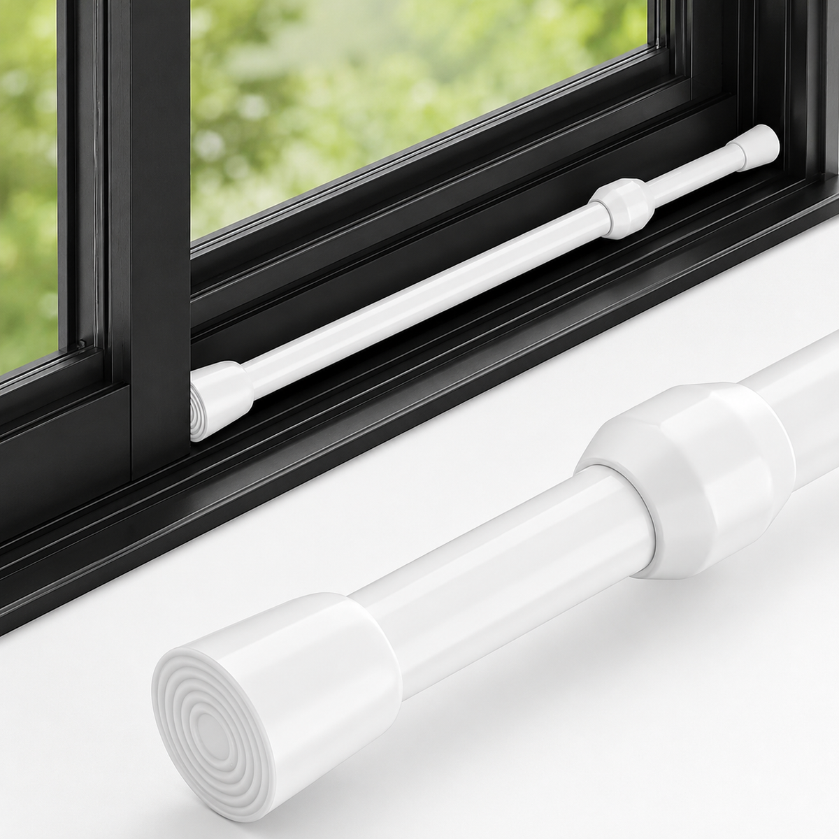 4x Adjustable Window Security Bar Bulk Pack - Sliding Door & Window Safety Lock w/ Anti-Slip Rubber Tips