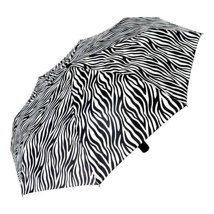 6x Brellerz Basic Wind Resistant Folding Compact Umbrella in Black/White Zebra