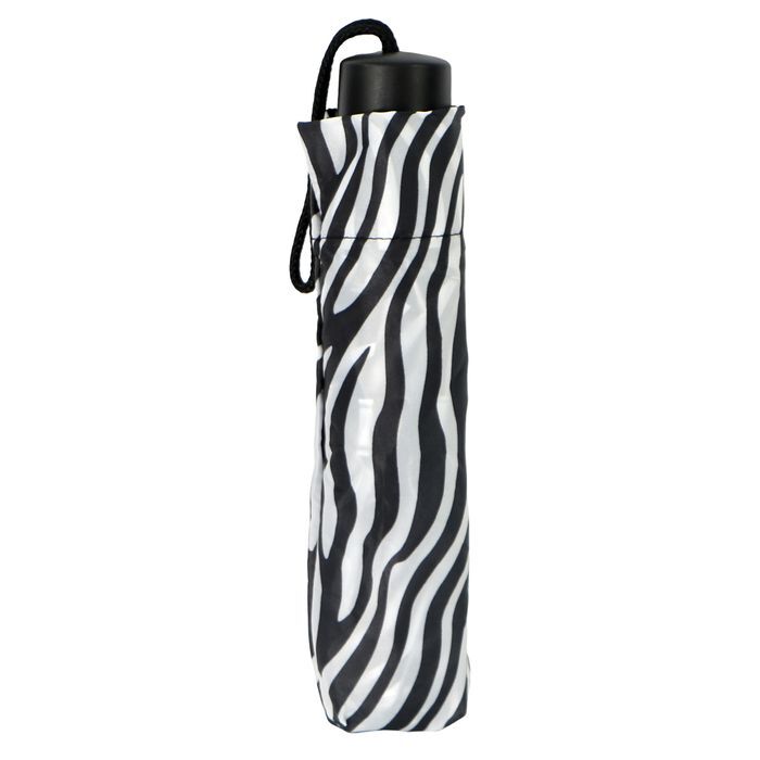 Brellerz Basic Wind Resistant Folding Compact Umbrella in Black/White Zebra