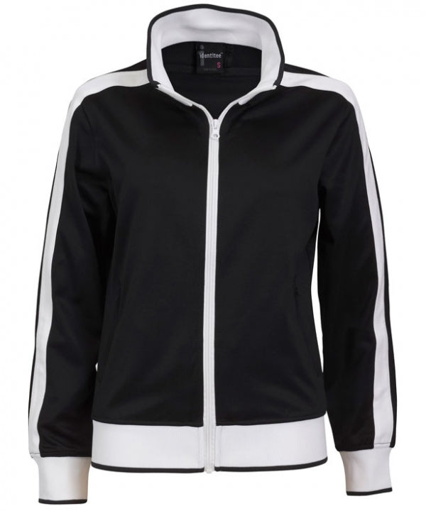 Identitee Varsity Full Zip Track Top Jacket - Black/White (Warm Winter Tracksuit Jumper)