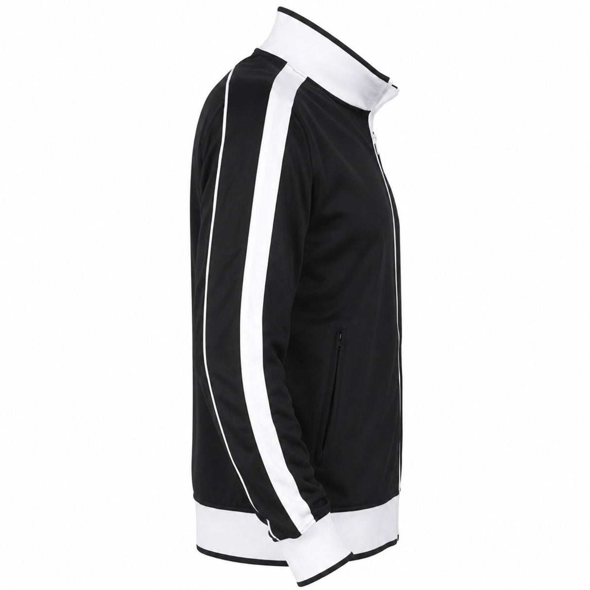 Identitee Varsity Full Zip Track Top Jacket - Black/White (Warm Winter Tracksuit Jumper)