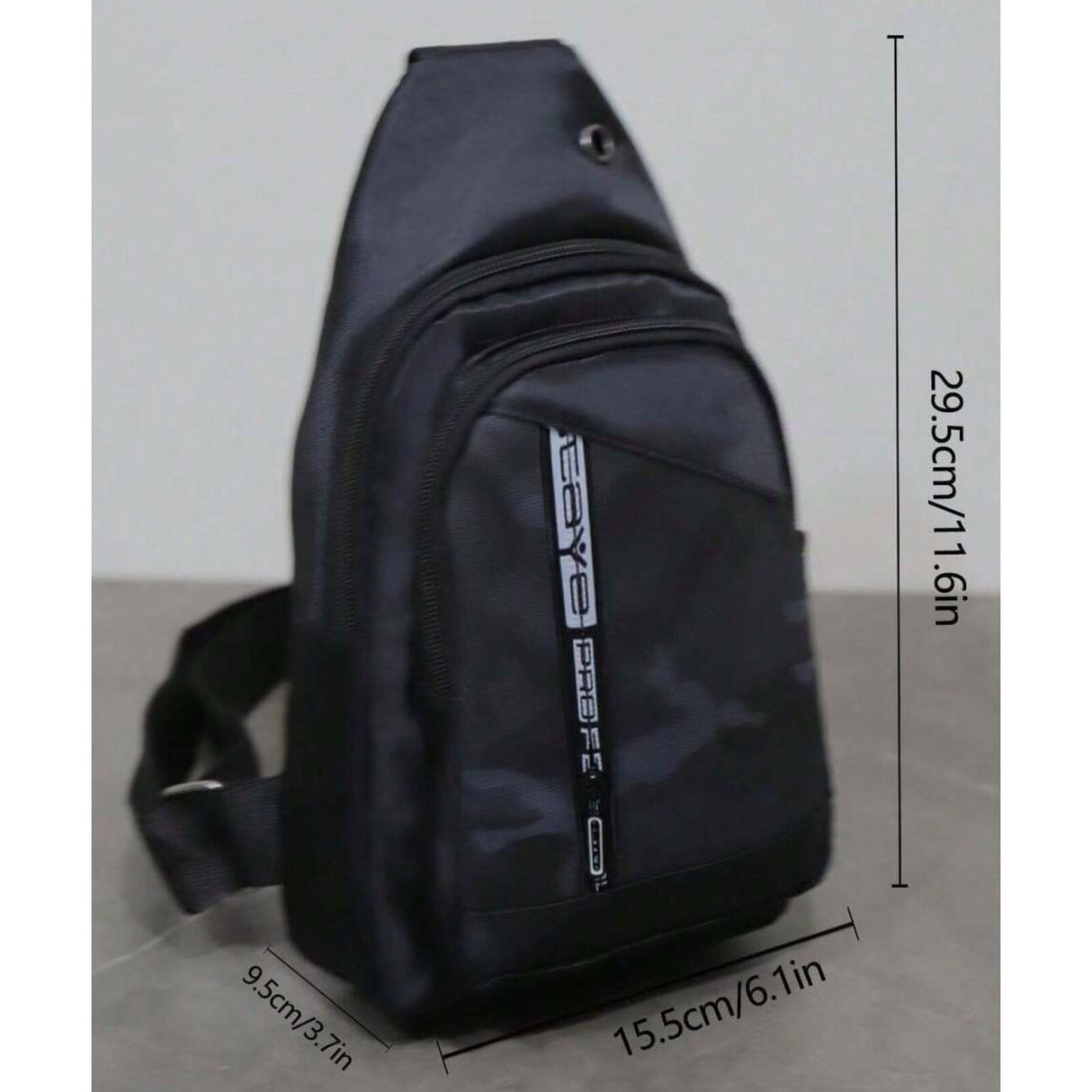 Mens Crossbody Sling Casual Chest Bag in Black