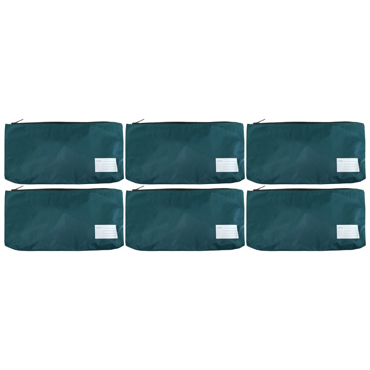 6x Large Capacity School Pen and Pencil Case - Bottle Green (Bulk Pack)