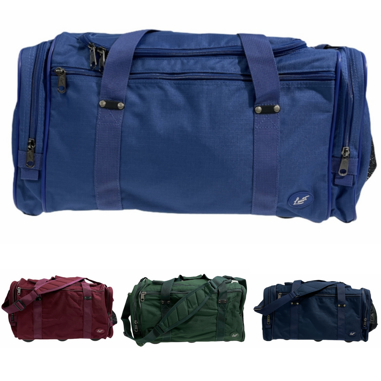 44L Travel Foldable Duffel Bag Gym Sports Luggage Travel Foldaway D-Zip Top School Bags - Navy