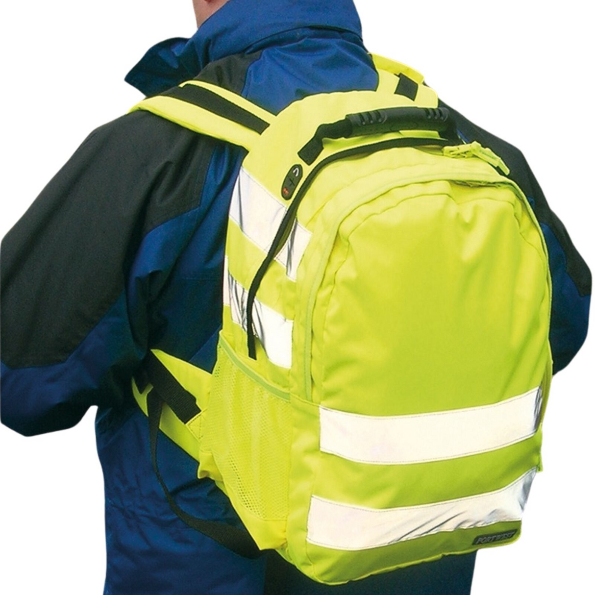 Portwest 25L Hi Vis Yellow Backpack - High Visibility Work Rucksack