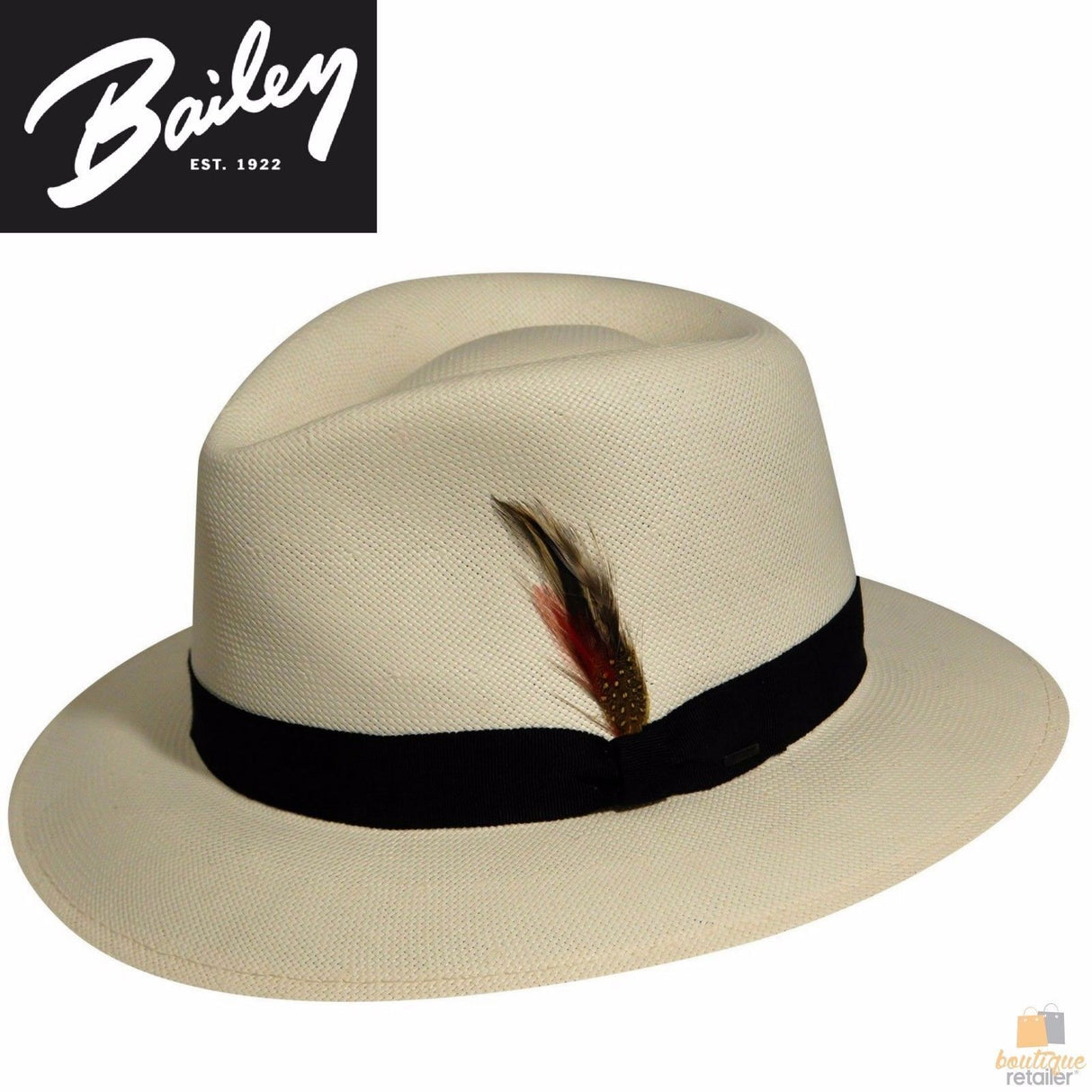 BAILEY Konrath Lite Straw Hat Summer Sun MADE IN USA Trilby Fedora 63125 - Natural