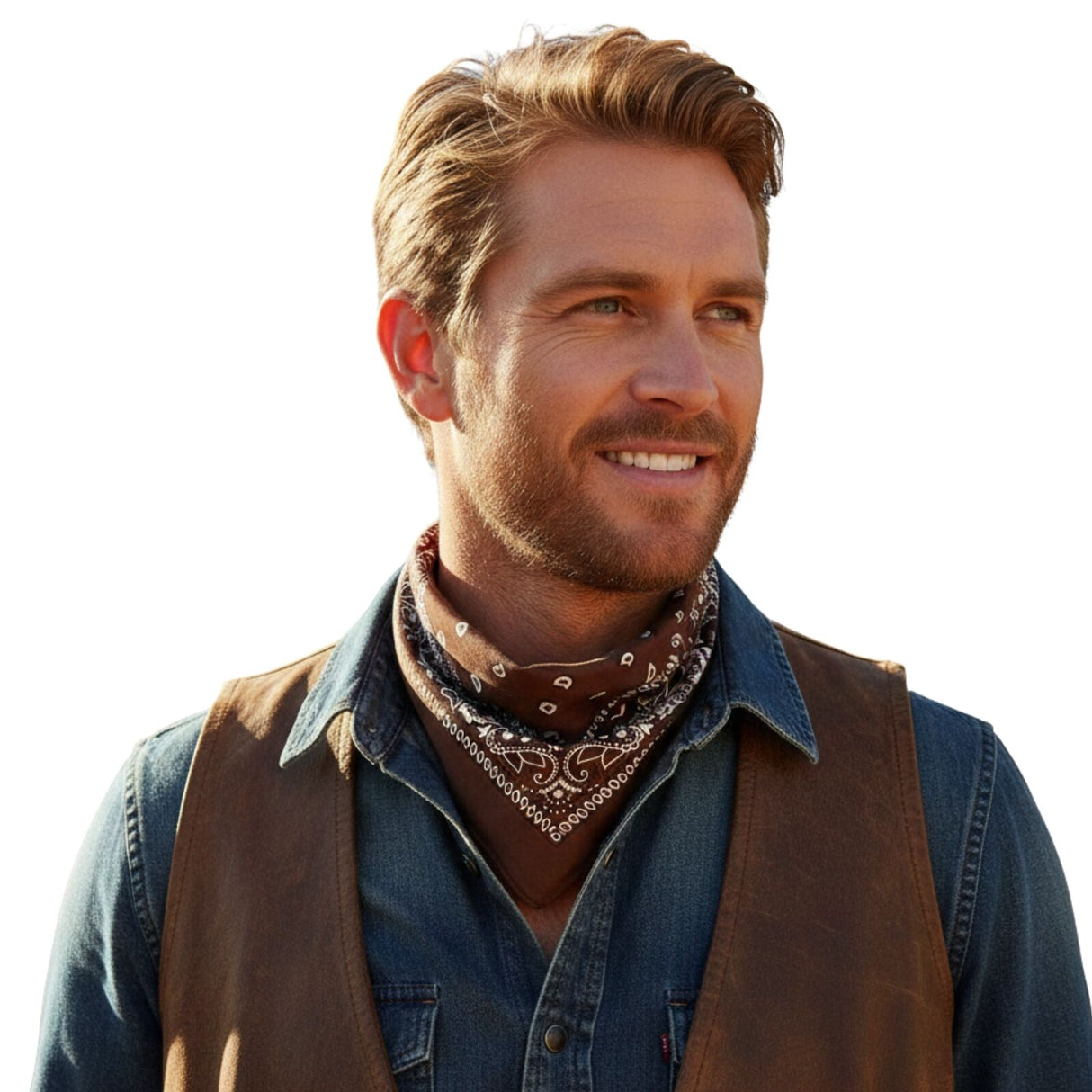 Brown Paisley Bandana - 100% Cotton Head Wrap/Durag/Scarf/Mask