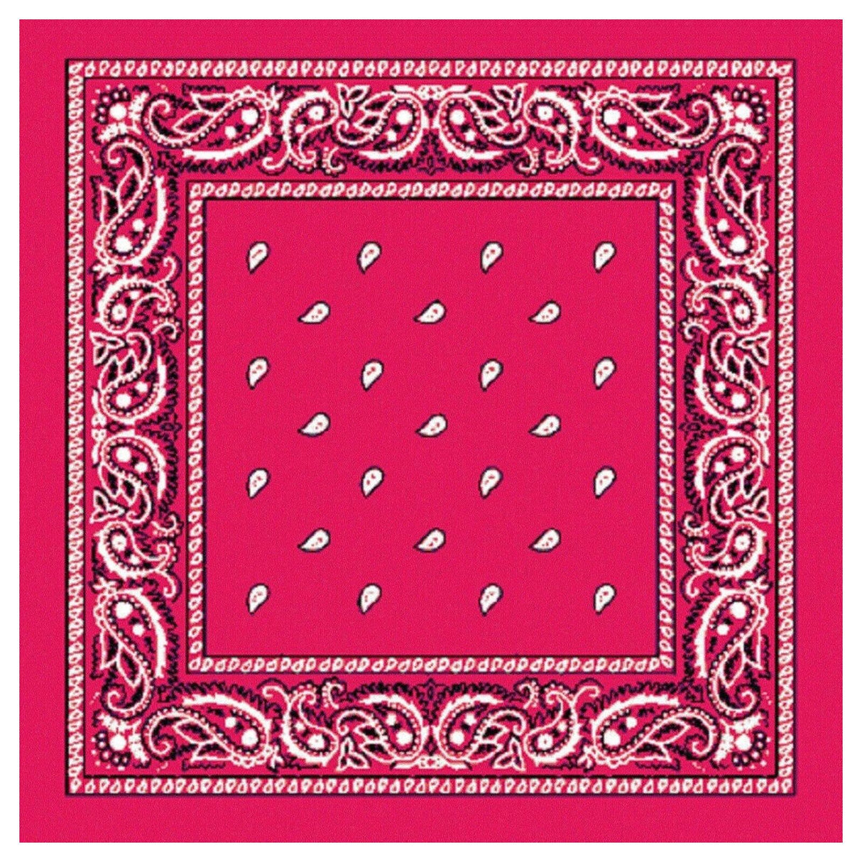 Hot Pink Paisley Bandana - 100% Cotton Head Wrap/Durag/Scarf/Mask