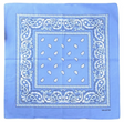 BANDANA Paisley 100% COTTON Head Wrap Durag Bandanna Summer Biker Scarf Mask - Sky Blue