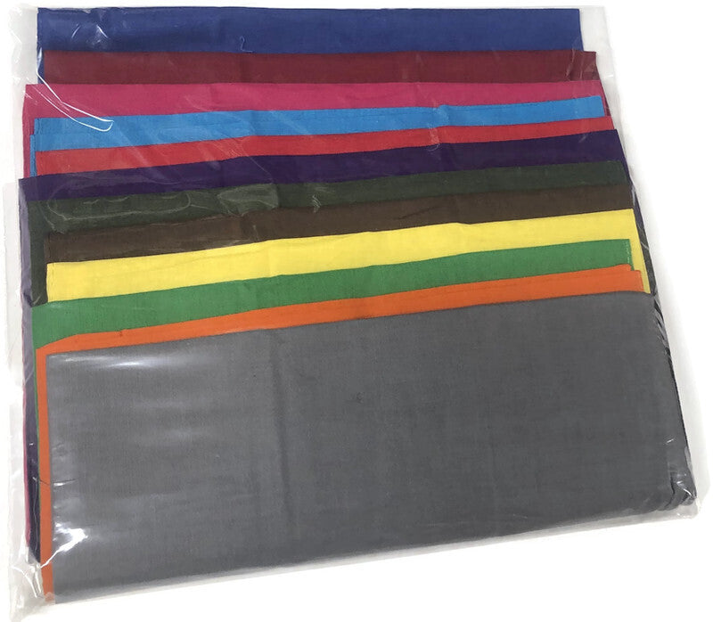 12x HANDKERCHIEFS 100% Cotton Pocket Square Hanky Handkerchief 54x54cm