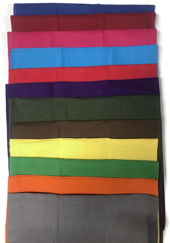 12x HANDKERCHIEFS 100% Cotton Pocket Square Hanky Handkerchief 54x54cm