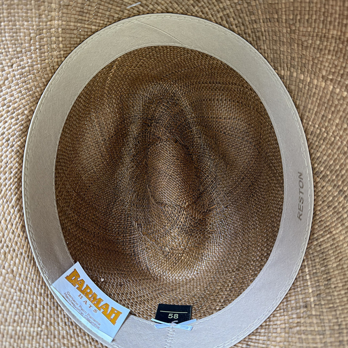 Barmah Reston Palm Panama Straw Hat in Tan