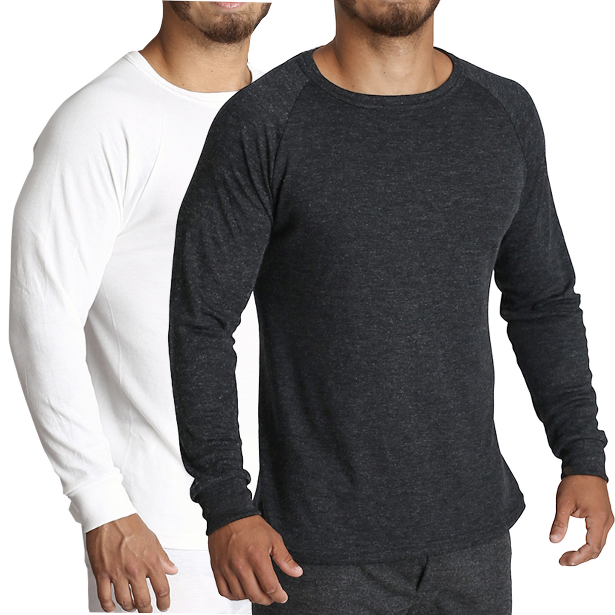 Mens Merino Wool Blend Long Sleeve Thermal Top Underwear Thermals Base Layer - Black
