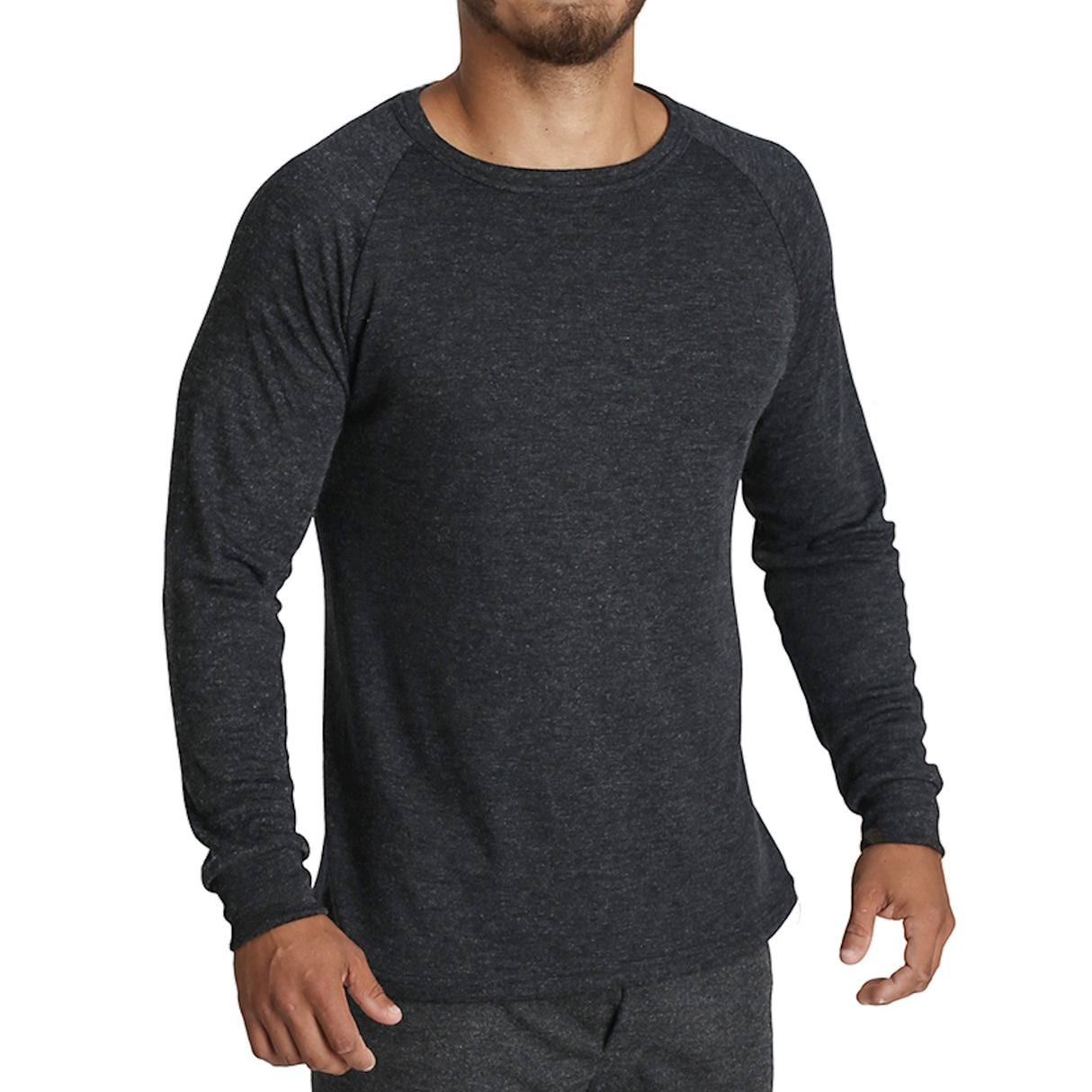 Mens Merino Wool Blend Long Sleeve Thermal Top Underwear Thermals Base Layer - Beige