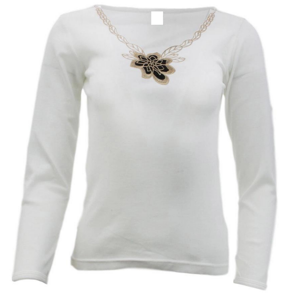 Ladies Merino Wool Blend Long Sleeve Thermal Spencer Top Thermals Underwear - Beige