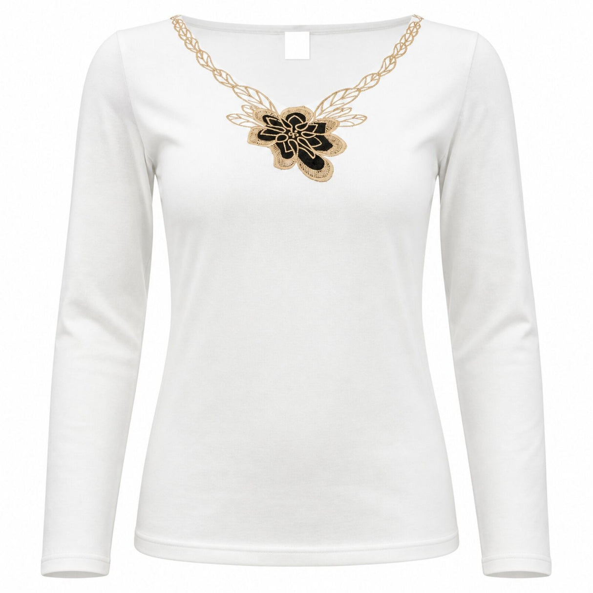 Womens Merino Wool Blend Thermal V Neck Long Sleeve Top - Beige (Spencer Base Layer)
