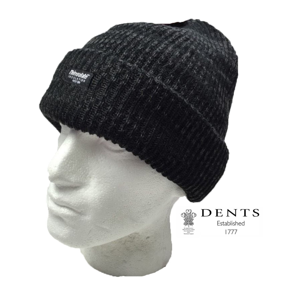2pc Mens 3M Thinsulate Winter Set - Beanie Hat & Fingerless Knit Gloves