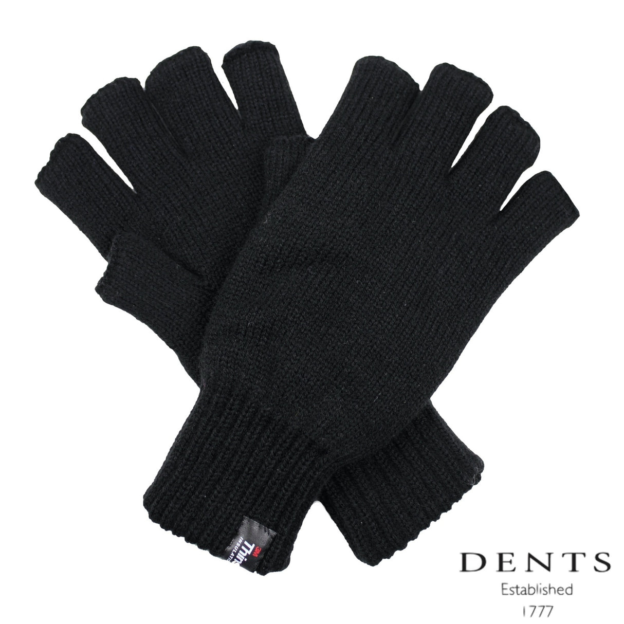 Dents 2pcs Set Mens 3M Thinsulate Pull-On Beanie + Knitted Fingerless Gloves