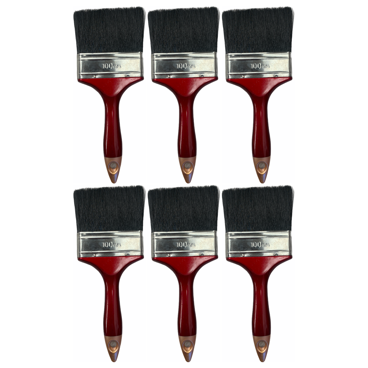 6x Biber Paint Brushes Bulk Pack - Professional Straight Painting Brush (Oil/Acrylic/Alkyd)