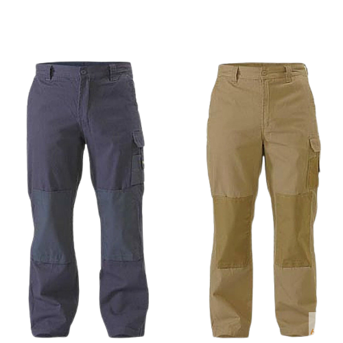 BISLEY Mens Razar Cordura Utility Pants Workwear Cotton Trousers Work BPU6110 - Khaki