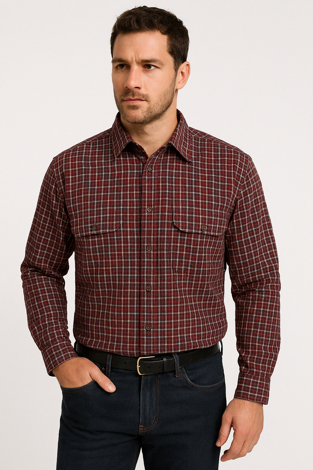 BISLEY SEERSUCKER SHORT SLEEVE SHIRT Plus King Size Work Cotton Blend Check