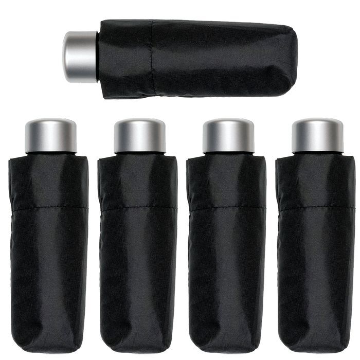 5x Bobbie J Super Lite Mini Handbag Umbrella Compact Folding in Black