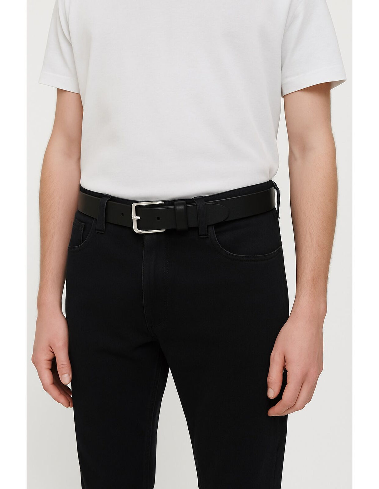 Mens Genuine Full Grain Leather Belt Made in Australia in Black