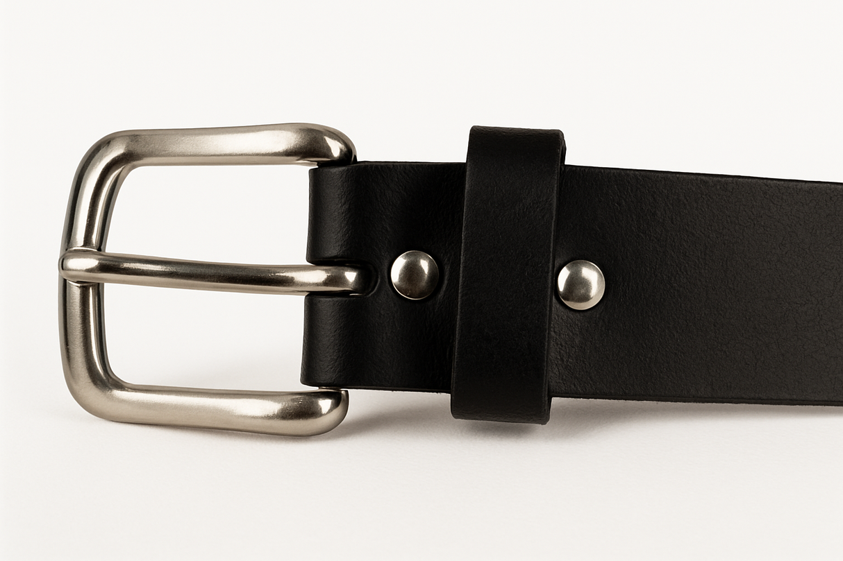 Mens Genuine Full Grain Leather Belt Made in Australia in Black