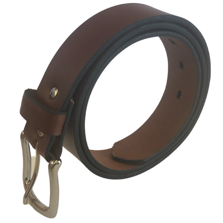 Mens Genuine Full Grain Leather Belt Made in Australia in Cognac